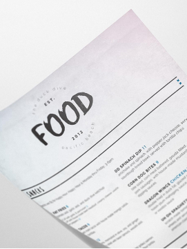 Menu for The Duck Dive